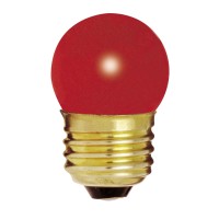 Satco S4511 120V 1/Card Medium Base 7.5-Watt S11 Incandescent Lamp, Ceramic Red