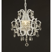 Jac D'Lights J10-592/1 Wrought Iron Crystal Chandelier, 14X11X1-Inch, White