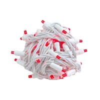 Novelty Lights 50 Light Led Christmas Mini Light Set, Outdoor Lighting Wedding Patio String Lights, Red, White Wire, 25 Feet