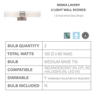 Minka Lavery Wall Sconce Lighting 4462-84 Reversible 120W (18