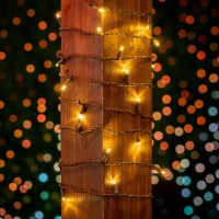 Novelty Lights 50 Light Led Christmas Mini Light Set Outdoor Lighting Party Patio String Lights Warm White Brown Wire 25 Fee