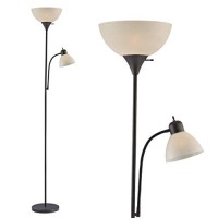 Adjustable Black Floor Lamp With Reading Light By Lightaccents - Susan Modern Standing Lamp For Living Room/Office Lamp 72