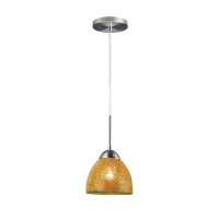 Woodbridge Lighting 13623Stn-M21Amb 1-Light Mini Pendant, Satin Nickel