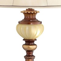 Kathy Ireland Hyde Park Rustic Vintage Floor Lamp With Nightlight Glass Tray 65 Tall Bronze Gold Metal Pearl White Frosted Glass Fabric Bell Shade For Living Room Reading House Bedroom Home