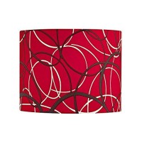 Red And Grey Drum Lamp Shade With Spider Assembly