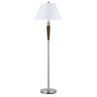 Cal Lighting LA8005FL1BS Transitional One Light Floor Lamp from Hotel collection in Pewter Nickel Silver finish 1800 inches One Light Floor Lamp from the Hotel collection Transitional One Light Floor Lamp from Hotel collection in Brushed SteelEspresso fin