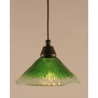 Cord Mini Pendant Shown In Dark Granite Finish With 10 Kiwi Green Crystal Glass