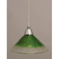 Cord Mini Pendant Shown In Chrome Finish With 10 Kiwi Green Crystal Glass