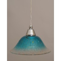 Cord Mini Pendant Shown In Chrome Finish With 10 Teal Crystal Glass