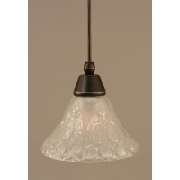 Cord Mini Pendant Shown In Dark Granite Finish With 7 Italian Bubble Glass