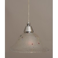 Cord Mini Pendant Shown In Chrome Finish With 10 Frosted Crystal Glass