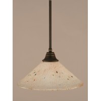 Stem Pendant With Hang Straight Swivel Shown In Dark Granite Finish With 16 Frosted Crystal Glass