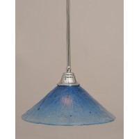 Stem Pendant With Hang Straight Swivel Shown In Chrome Finish With 16 Teal Crystal Glass