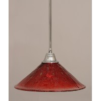 Stem Pendant With Hang Straight Swivel Shown In Chrome Finish With 16 Raspberry Crystal Glass