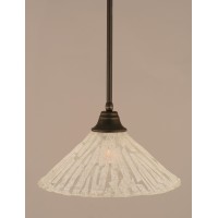 Stem Pendant With Hang Straight Swivel Shown In Dark Granite Finish With 16 Italian Ice Glass