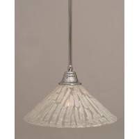 Stem Pendant With Hang Straight Swivel Shown In Chrome Finish With 16 Italian Ice Glass