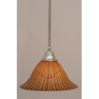 Stem Pendant With Hang Straight Swivel Shown In Chrome Finish With 14 Tiger Glass