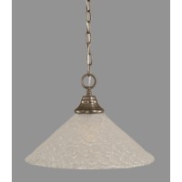 Chain Hung Pendant Shown In Brushed Nickel Finish With 16 Italian Bubble Glass