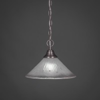 Chain Hung Pendant Shown In Brushed Nickel Finish With 12 Frosted Crystal Glass