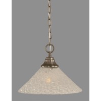 Chain Hung Pendant Shown In Brushed Nickel Finish With 12 Italian Bubble Glass