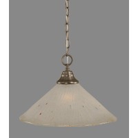 Chain Hung Pendant Shown In Brushed Nickel Finish With 16 Frosted Crystal Glass