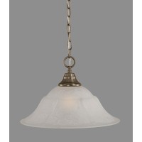 Chain Hung Pendant Shown In Brushed Nickel Finish With 16 White Marble Glass