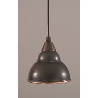 Cord Mini Pendant Shown In Black Copper Finish With 7 Double Bubble Metal Pendant