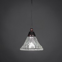 Cord Mini Pendant Shown In Black Copper Finish With 7 Italian Bubble Glass