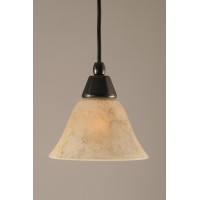 Cord Mini Pendant Shown In Black Copper Finish With 7 Italian Marble Glass