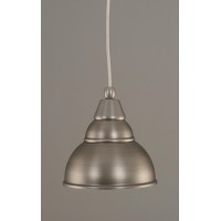 Cord Mini Pendant Shown In Brushed Nickel Finish With 7 Double Bubble Metal Shade