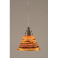 Cord Mini Pendant Shown In Brushed Nickel Finish With 7 Firre Saturn Glass