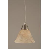 Cord Mini Pendant Shown In Brushed Nickel Finish With 7 Italian Marble Glass