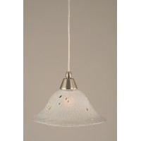 Cord Mini Pendant Shown In Brushed Nickel Finish With 10 Frosted Crystal Glass