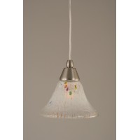 Cord Mini Pendant Shown In Brushed Nickel Finish With 7 Frosted Crystal Glass