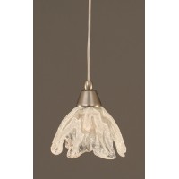 Cord Mini Pendant Shown In Brushed Nickel Finish With 7 Italian Ice Glass