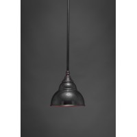 Stem Mini Pendant With Hang Straight Swivel Shown In Black Copper Finish With 7 Double Bubble Metal Shade