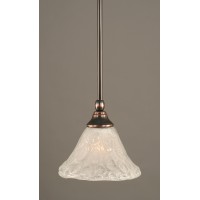 Stem Mini Pendant With Hang Straight Swivel Shown In Black Copper Finish With 7 Italian Bubble Glass