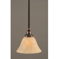 Stem Mini Pendant With Hang Straight Swivel Shown In Black Copper Finish With 7 Italian Marble Glass