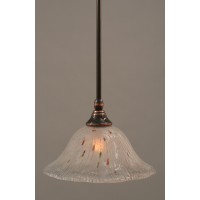 Stem Mini Pendant With Hang Straight Swivel Shown In Black Copper Finish With 10 Frosted Crystal Glass