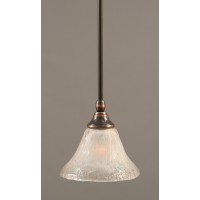 Stem Mini Pendant With Hang Straight Swivel Shown In Black Copper Finish With 7 Frosted Crystal Glass