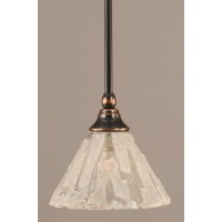 Stem Mini Pendant With Hang Straight Swivel Shown In Black Copper Finish With 7 Italian Ice Glass