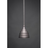 Stem Mini Pendant With Hang Straight Swivel Shown In Brushed Nickel Finish With 6 Beehive Metal Shade