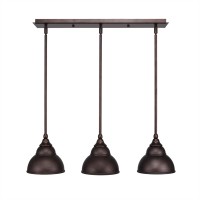 3 Light Linear Pendalier With Hang Straight Swivels Shown In Bronze Finish With 7