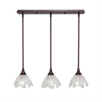 3 Light Linear Pendalier With Hang Straight Swivels Shown In Bronze Finish With 7