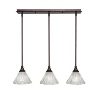 3 Light Linear Pendalier With Hang Straight Swivels Shown In Bronze Finish With 7