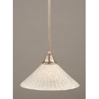 Stem Pendant With Hang Straight Swivel Shown In Brushed Nickel Finish With 16 Italian Bubble Glass