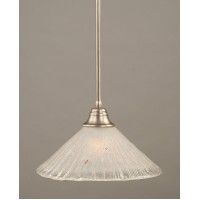 Stem Pendant With Hang Straight Swivel Shown In Brushed Nickel Finish With 16 Frosted Crystal Glass