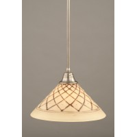 Stem Pendant With Hang Straight Swivel Shown In Brushed Nickel Finish With 16 Chocolate Icing Glass