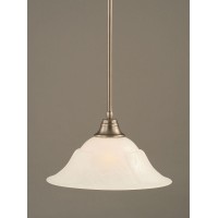 Stem Pendant With Hang Straight Swivel Shown In Brushed Nickel Finish With 16 White Marble Glass