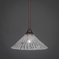 Stem Pendant With Hang Straight Swivel Shown In Bronze Finish With 16 Italian Ice Glass